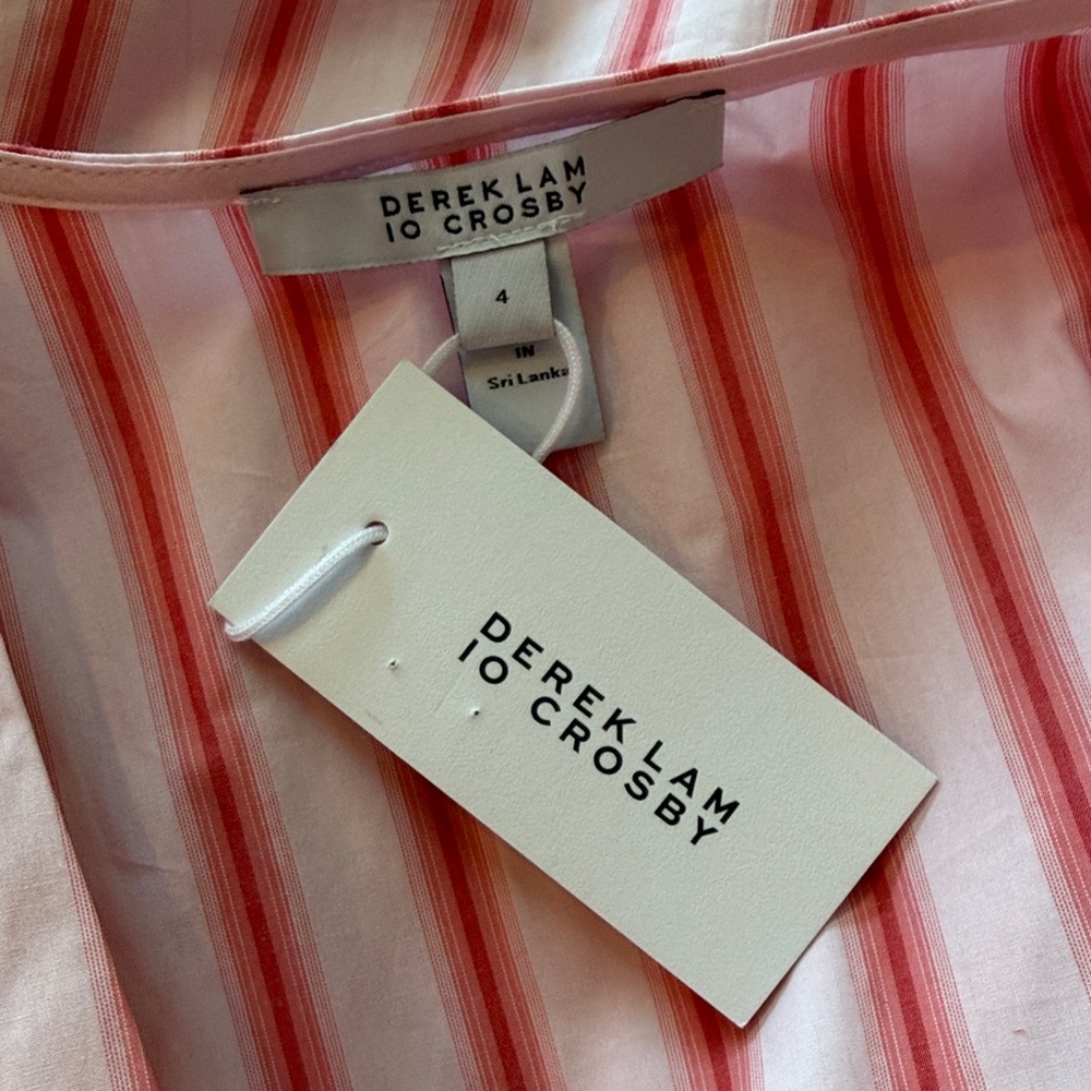 Derek Lam 10 Crosby Red Stripe Benibana Dress in Multi Size 4 NWT - Picture 8 of 12